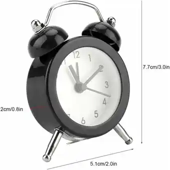 ManoMano Soniatkia - Retro Dual Bell Metall Wecker lauter leiser Ton Alarm mit Nachtlichtern klassische antike Uhr rot arabische Ziffe Angebot