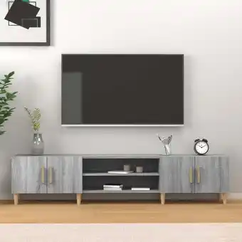 ManoMano Moderne TV-Möbel, TV-Lowboard TV-Schrank für das Wohnzimmer Grau Sonoma 180x31,5x40 cm Holzwerkstoff -FV60749 - Grau Angebot