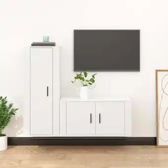 ManoMano 2-tlg. TV-Schrank-Set TV-Lowboards für Wohnzimmer TV-Möbel Weiß Holzwerkstoff FRJR870756 Maisonchic Angebot