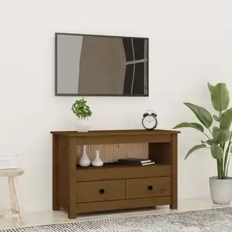 ManoMano TV-Schrank, TV-Lowboard, tv Möbel, Fernsehschrank Moderner Stil Honigbraun 79x35x52 cm Massivholz Kiefer NMKS96062 Maisonchic Angebot