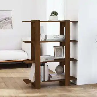 ManoMano Maisonchic - Bücherregal/Raumteiler, Standregal, Aufbewahrungsregal, Bücherschrank für Wohnzimmer Braun Eichen-Optik 100×30×1 Angebot