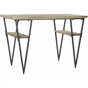 ManoMano Metall Desk 120x60x81 Natural Tanne Metal Multicolor -Farbmaterial Familienfamilienfamilie Esstische und Details Details Angebot