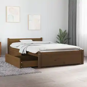 ManoMano Bett mit Schubladen - Jugendbett Bettgestell Honigbraun 90x200 cm BV239431 Bonnevie Angebot