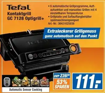 Expert Technomarkt Tefal Kontaktgrill GC 7128 Optigrill+ Angebot