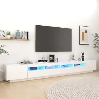 ManoMano TV-Lowboard TV-Schrank - Fernsehschrank mit LED-Leuchten Weiß 300x35x40 cm BV960901 Bonnevie Weiß Angebot