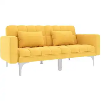 ManoMano Schlafsofa - Schlafcouch Wohnzimmersofa Gelb Stoff BV106259 Bonnevie Gelb Angebot