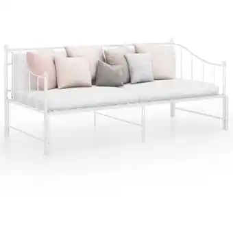 ManoMano Ausziehsofa Einzelbett Bett für Schlafzimmer Weiß Metall 90x200 cm DE92622 - Weiß Angebot