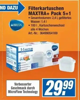 Expert Technomarkt Brita Filterkartuschen Maxtra+ Pack 5+1 Angebot