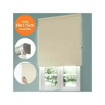 ManoMano Trade Shop Traesio - Verdunklungsrollo, 60 x 175 cm, beige, mit Sonnenschutzkette für das Fenster zu Hause Angebot