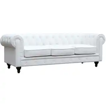 ManoMano Sofa Chesterfield Aliza Sofa ohne Verstellfunktion - 208 x 82 x 70 cm - 3-Sitzer - Weiß Angebot