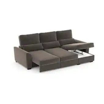 ManoMano Tito 3-Sitzer-Sofa mit braunem Container-Halbinsel-Sofa Angebot