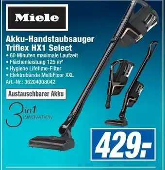 Expert Technomarkt Miele Akku Handstaubsauger Triflex HX1 Select Angebot