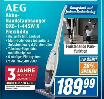 Expert Technomarkt AEG Akku Handstaubsauger QX6-1-44SW X Flexibility Angebot