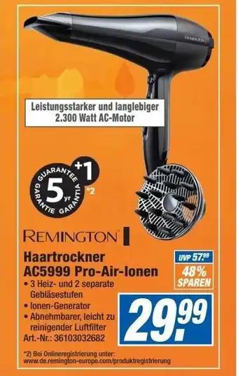 Expert Technomarkt Remington Haartrockner AC5999 Pro Air Ionen Angebot