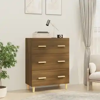 ManoMano Maisonchic - Sideboard, Kommode, Küchenschrank, Beistellschrank, Anrichte für Wohnzimmer Braun Eichen-Optik 70x34x90 cm Holzw Angebot