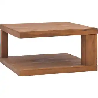 ManoMano Couchtisch,Sofatisch Kaffeetisch, Wohnzimmertisch im Industrie-Design 65x65x33 cm Teak Massivholz -FV88618 - Braun Angebot