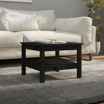 ManoMano Couchtisch Wohnzimmertisch Sofatisch Schwarz 55x55x40 cm Massivholz Kiefer DE97717 - Schwarz Angebot