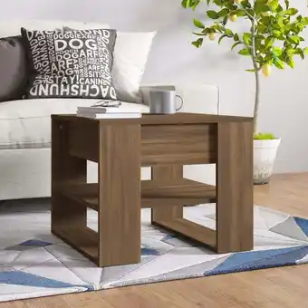 ManoMano Maisonchic - Couchtisch Wohnzimmertisch Sofatisch Braun Eiche 55,5x55x45 cm Holzwerkstoff DE91421 - Braun Angebot