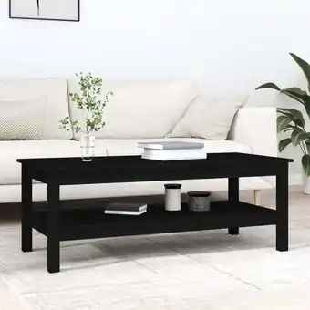 ManoMano Couchtisch,Beistelltisch,Sofatisch,Kaffeetisch Schwarz 110x50x40 cm Massivholz Kiefer -98602 - Schwarz Angebot