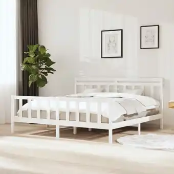 ManoMano Massivholzbett Doppelbett Bett für Schlafzimmer Weiß 200x200 cm DE37863 - Weiß Angebot