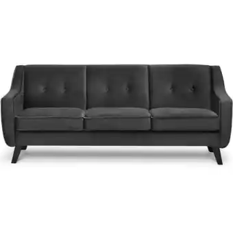 ManoMano Terso Sofa, 3 Sitzer im zeitlosen Design, Velours-Bezug, grau - Konsimo Angebot