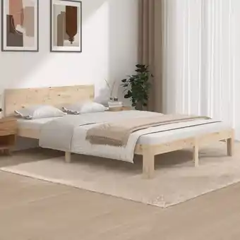 ManoMano Massivholzbett Doppelbett Bett für Schlafzimmer Kiefer 140x200 cm DE48711 - Braun Angebot