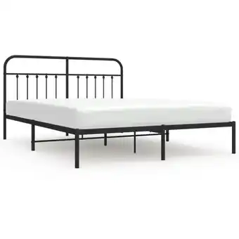 ManoMano Bettgestell mit Kopfteil, Schlafzimmerbett/Doppelbett, Erwachsenenbett Metall Schwarz 180x200 cm GTRD65121 Maisonchic Angebot