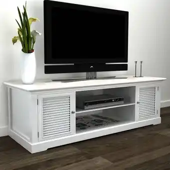 ManoMano TV-Ständer TV-Lowboard für Wohnzimmer tv Schrank TV-Möbel Weiß Holz DE48019 - Weiß Angebot