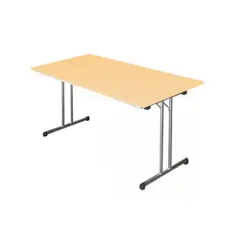 ManoMano Klapptisch Besprechungstisch Kantinentisch Verkaufstisch Schreibtisch 140 x 80 cm Gestell Chrom / Platte Ahorn-Dekor 350612 - Angebot