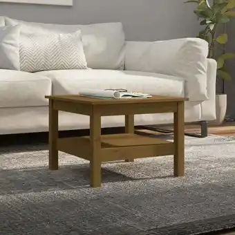 ManoMano Couchtisch,Sofatisch Kaffeetisch, Wohnzimmertisch im Industrie-Design Honigbraun 55x55x40 cm Massivholz Kiefer -FV42297 - Bra Angebot