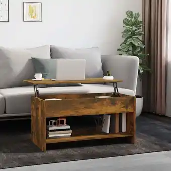 ManoMano Couchtisch,Sofatisch Kaffeetisch, Wohnzimmertisch im Industrie-Design Räuchereiche 102x50x52,5 cm Holzwerkstoff -FV15990 - Br Angebot