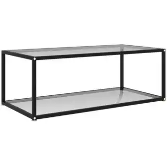 ManoMano Couchtisch,Sofatisch Kaffeetisch, Wohnzimmertisch im Industrie-Design Transparent 100x50x35 cm Hartglas -FV36549 - Transparen Angebot