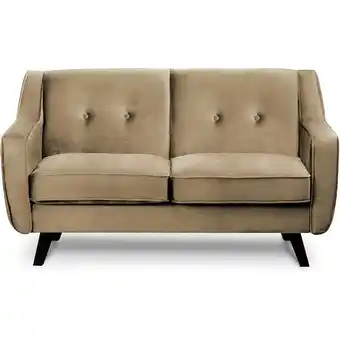 ManoMano Terso Sofa, 2 Sitzer im zeitlosen Design, Velours-Bezug, dunkelbeige - Konsimo Angebot