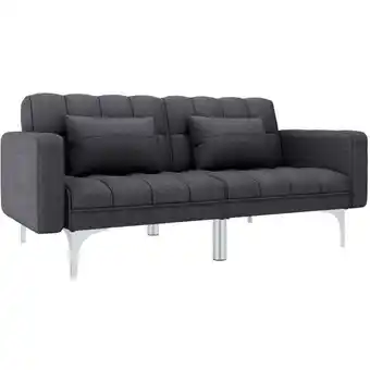 ManoMano Schlafsofa Sofagarnitur - Schlafcouch Dunkelgrau Stoff BV486405 Bonnevie Angebot