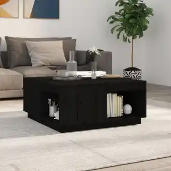 ManoMano Couchtisch,Sofatisch Kaffeetisch, Wohnzimmertisch im Industrie-Design Schwarz 80x81x36,5 cm Massivholz Kiefer -FV19709 - Schw Angebot