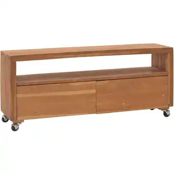 ManoMano TV-Schrank TV-Lowboard Fernsehschrank mit Rollen 110x30x40 cm Teak Massivholz BRYJ588566 Maisonchic Angebot