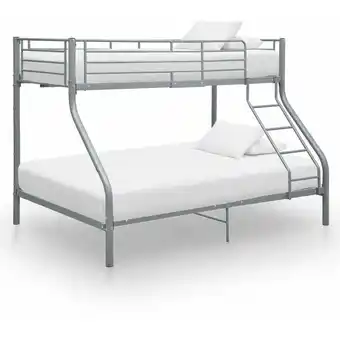 ManoMano EtagenBettgestell, Schlafzimmerbett, Hochbettgestell Grau Metall 140x200 cm/90x200 cm XTJTE724303 Maisonchic Angebot