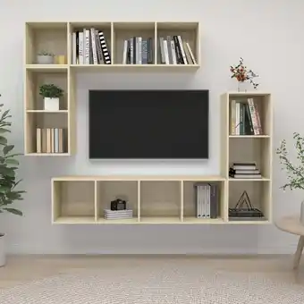 ManoMano 4-tlg. TV-Schrank-Set, TV-Lowboard, tv Möbel, Fernsehschrank Moderner Stil Sonoma-Eiche Holzwerkstoff NMKS94516 Maisonchic Angebot