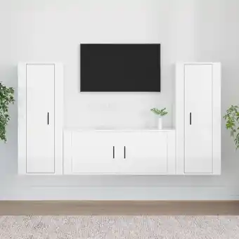 ManoMano 3-tlg. TV-Schrank-Set TV-Lowboards für Wohnzimmer TV-Möbel Hochglanz-Weiß Holzwerkstoff FRJR475130 Maisonchic Angebot