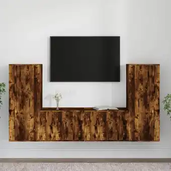 ManoMano 4-tlg. TV-Möbel TV-Lowboard,TV-Schrank-Set für Wohnzimmer TV-Wandschränke Räuchereiche Holzwerkstoff Maisonchic 63715 - Braun Angebot