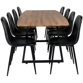 ManoMano IncaNABL Essgruppe Esstisch Ausziehbarer Tisch Länge cm 160 / 200 El Holz dekor und 8 Polar Esszimmerstühle pu Kunstleder sch Angebot