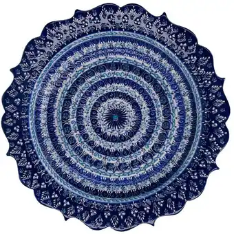 ManoMano Iperbriko - Dekorativer Keramikteller blau ø30cm H3 Angebot