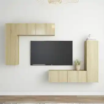 ManoMano 4-tlg. TV-Schrank-Set TV-Lowboards für Wohnzimmer TV-Möbel Sonoma-Eiche Holzwerkstoff FRJR182839 Maisonchic Angebot