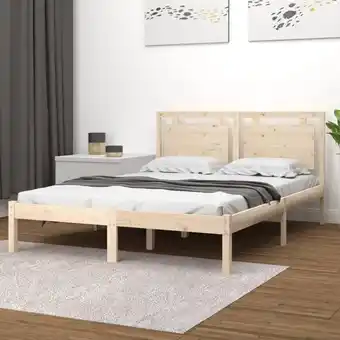 ManoMano Massivholzbett Doppelbett Bett für Schlafzimmer 200x200 cm DE77101 - Braun Angebot