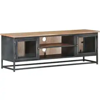 ManoMano TV-Schrank, TV-Lowboard, tv Möbel, Fernsehschrank Moderner Stil Grau 120x30x40 cm Massivholz Akazie und Stahl NMKS33250 Maiso Angebot