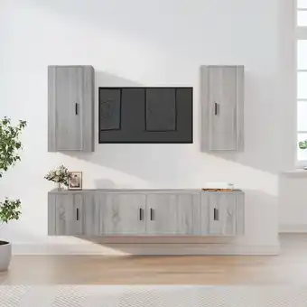 ManoMano 5-tlg.Set TV-Möbel,TV-Lowboard,TV-Schrank Grau Sonoma Holzwerkstoff -FV31475 - Grau Angebot