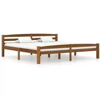 ManoMano Massivholzbett Doppelbett Bett für Schlafzimmer Honigbraun Kiefer 200x200 cm DE13745 - Braun Angebot