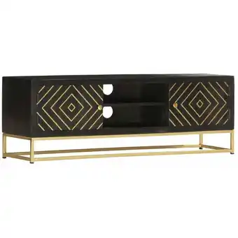 ManoMano TV-Schrank TV-Lowboard Fernsehschrank Schwarz Golden 120 x 30 x 40 cm Massivholz Mango BRYJ150486 Maisonchic Angebot