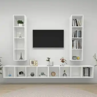 ManoMano TV-Wandschränke 4 Stk. TV-Schrank TV-Möbel Hochglanz-Weiß Holzwerkstoff VMIEB48185 MaisonChic Angebot