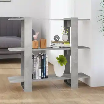 ManoMano Maisonchic - Bücherregal/Raumteiler,Aufbewahrungsregal für Wohnzimmer & Arbeitszimme,Bücherschrank Betongrau 100x30x87 cm GEW Angebot